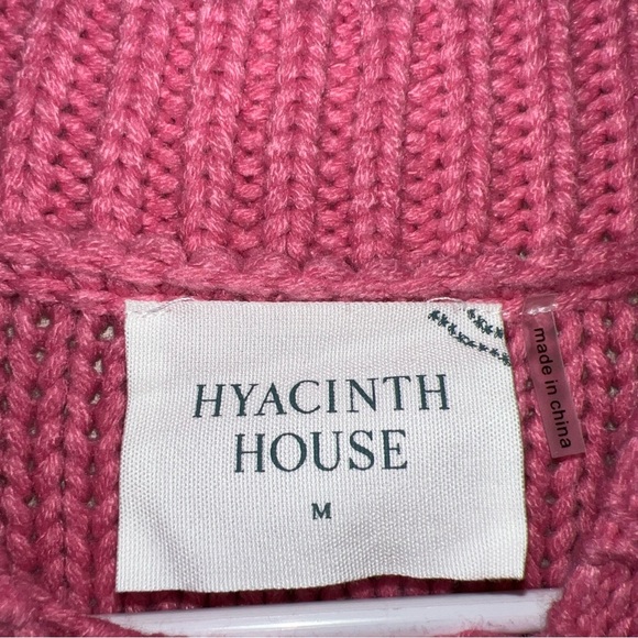 NEW Hyacinth House TUCKERNUCK Punchy Pink Pom Pom Lainey Sweater Women's Medium - Picture 10 of 10